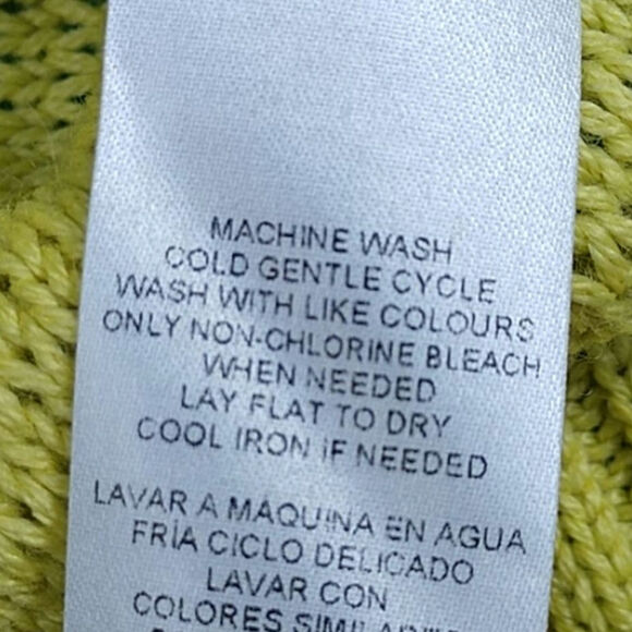 Joe Fresh Women's Sweater Lime Yellow Green Single Cable Tunic size Medium - Picture 7 of 8